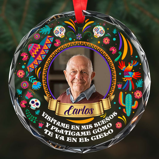 Visit Me In My Dreams Vibrant Memorial Custom Ornament