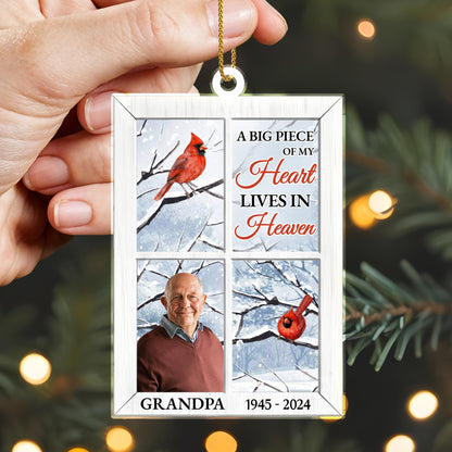 Heart In Heaven Cardinal Snowy Christmas Ornament