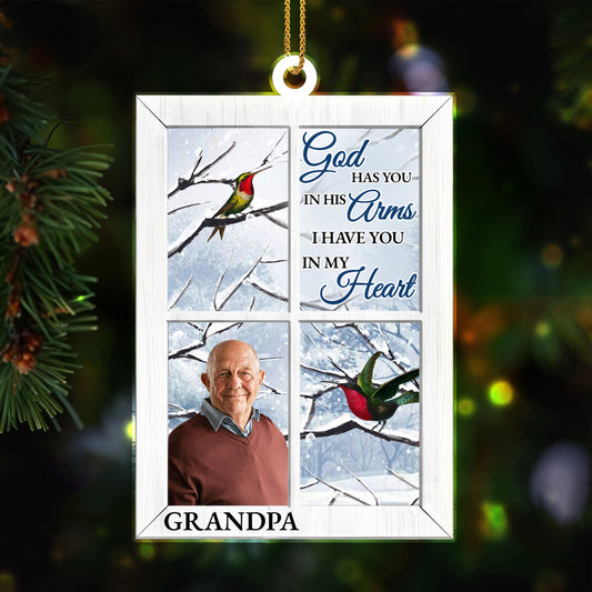 Christmas Memorial Gift With Bird And Snow Scene
