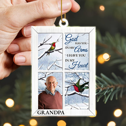 Christmas Memorial Gift With Bird And Snow Scene