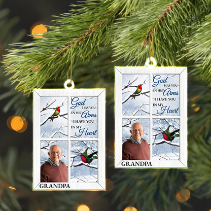 Christmas Memorial Gift With Bird And Snow Scene