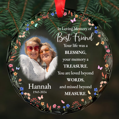 In Loving Memory Of Best Friend With Flowers Portrait
