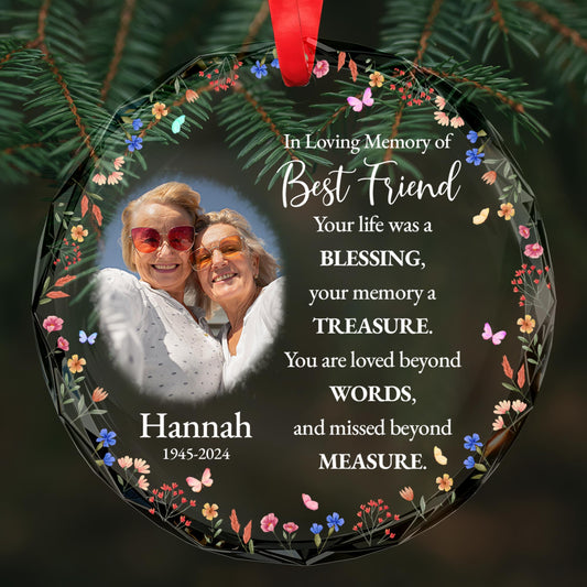 In Loving Memory Of Best Friend With Flowers Portrait