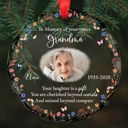 In Memory Of Your Sweet Grandma With Floral Frame
