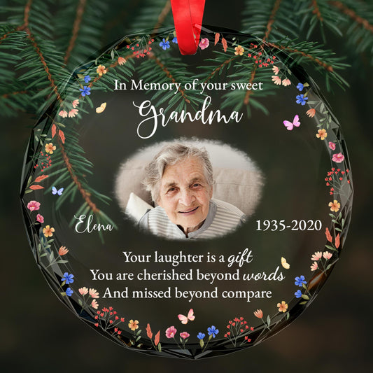 In Memory Of Your Sweet Grandma With Floral Frame