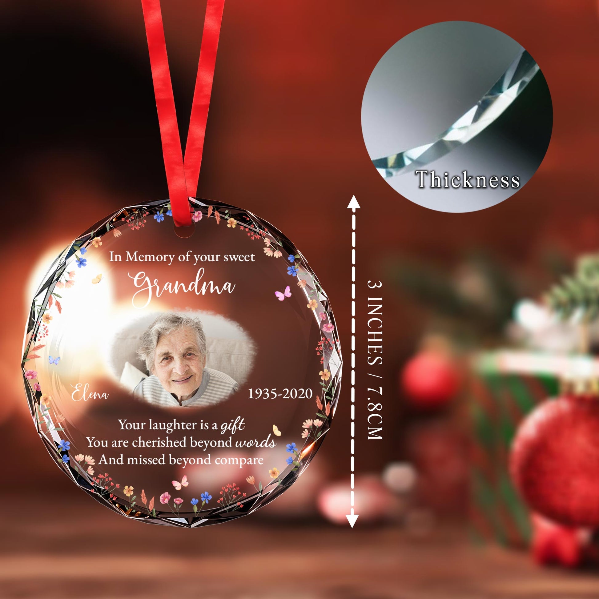 In Memory Of Your Sweet Grandma With Floral Frame