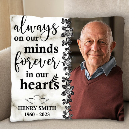 Always On Our Minds Forever In Our Hearts With Roses and Leaves