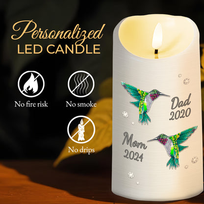 God Has You In His Arms, I Have You In My Heart With Hummingbirds - Personalized Custom LED Candle - HME122_LECA