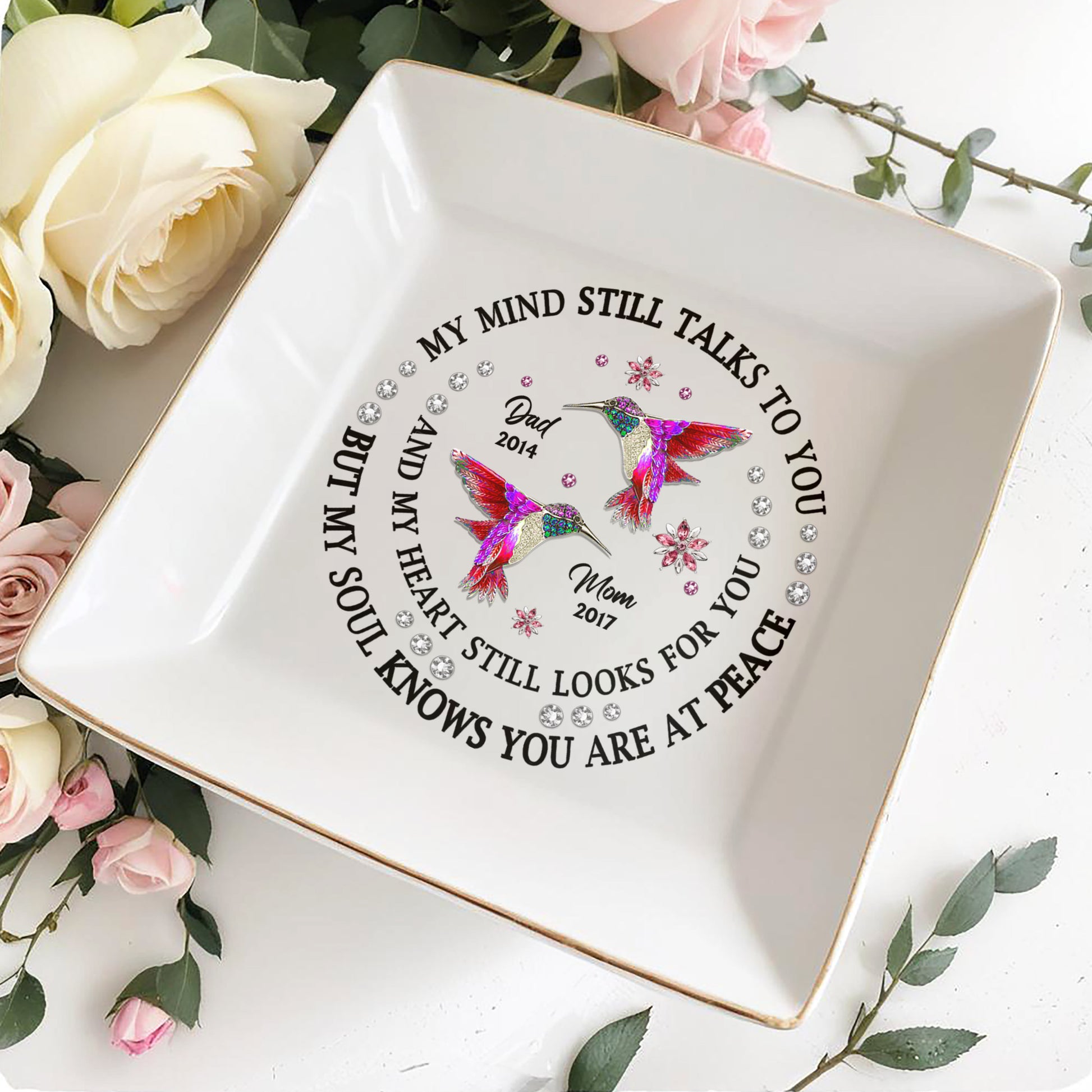 My Mind Still Talks To You, Hummingbirds Memorial Jewelry Dish