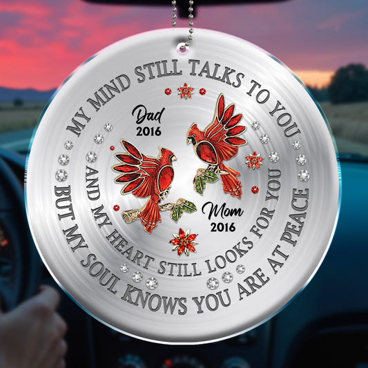 My Mind Still Talks to You, Cardinals and Flowers Memorial Ornament