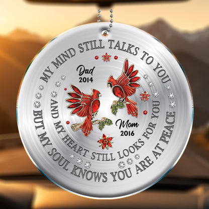 My Mind Still Talks to You, Cardinals and Flowers Memorial Ornament