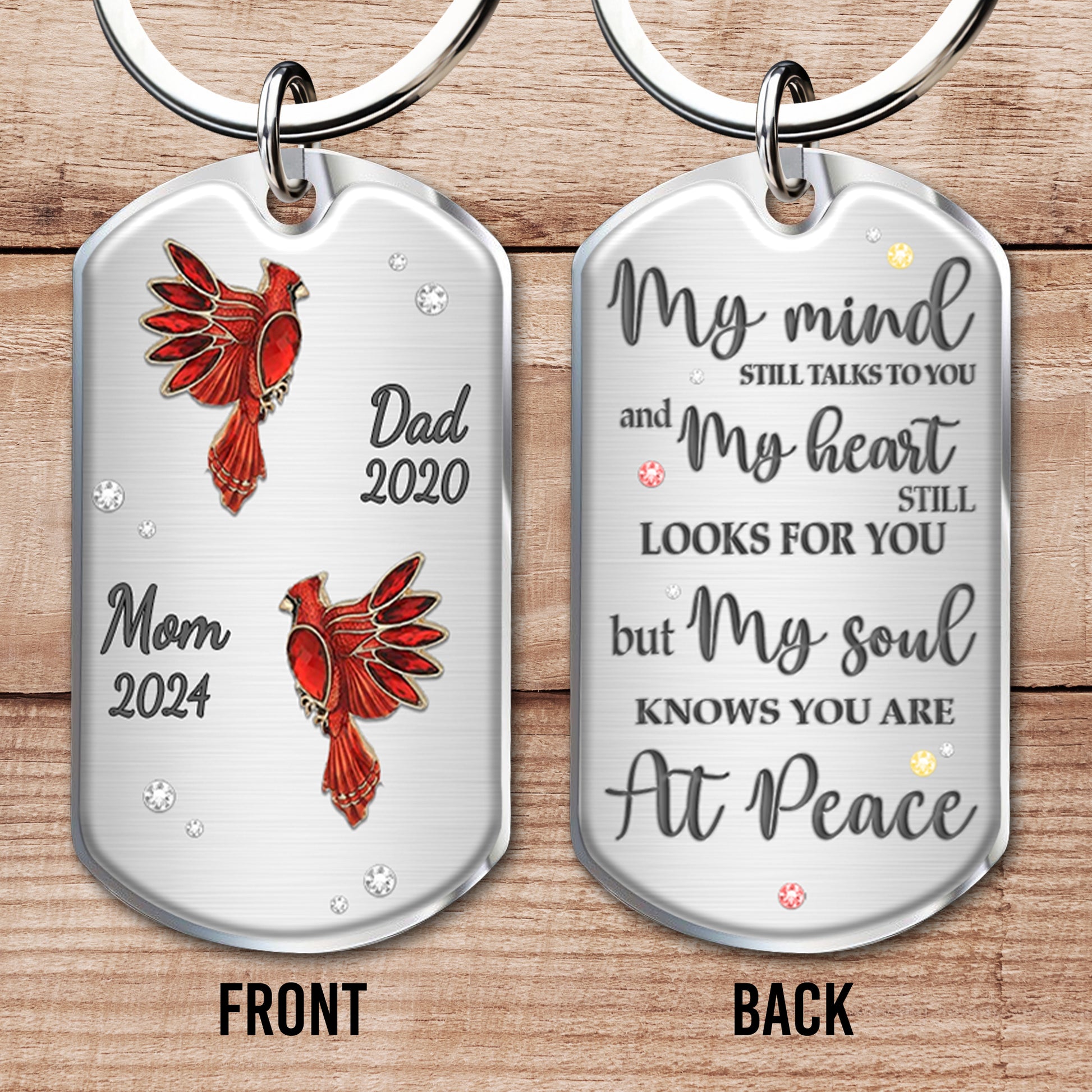 Red Cardinal Memorial Custom Keychain