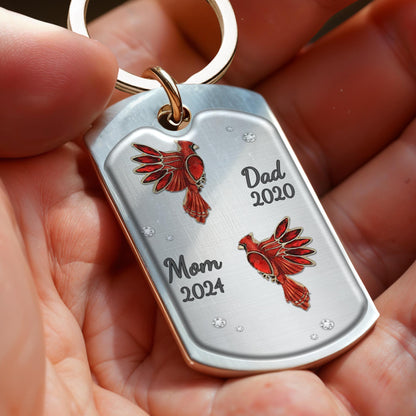 Red Cardinal Memorial Custom Keychain
