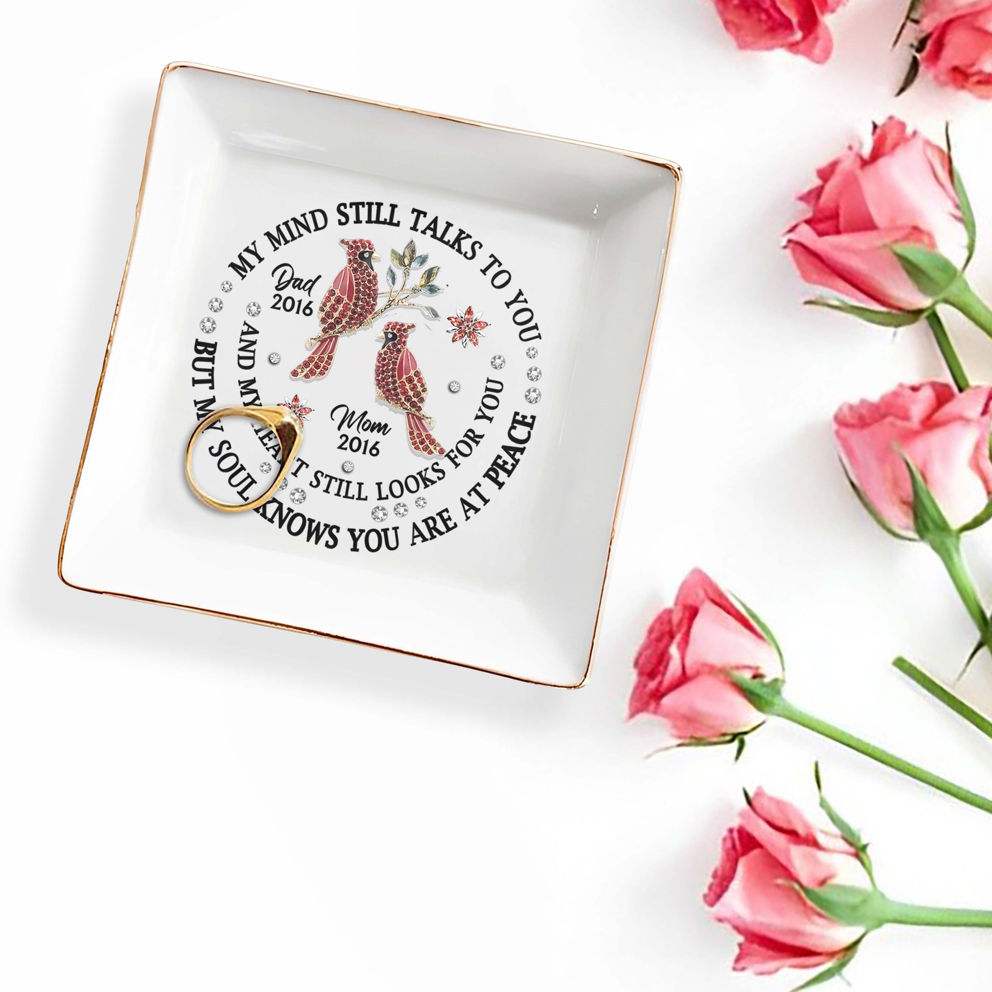 Heartfelt Memorial Message With Birds And Flowers