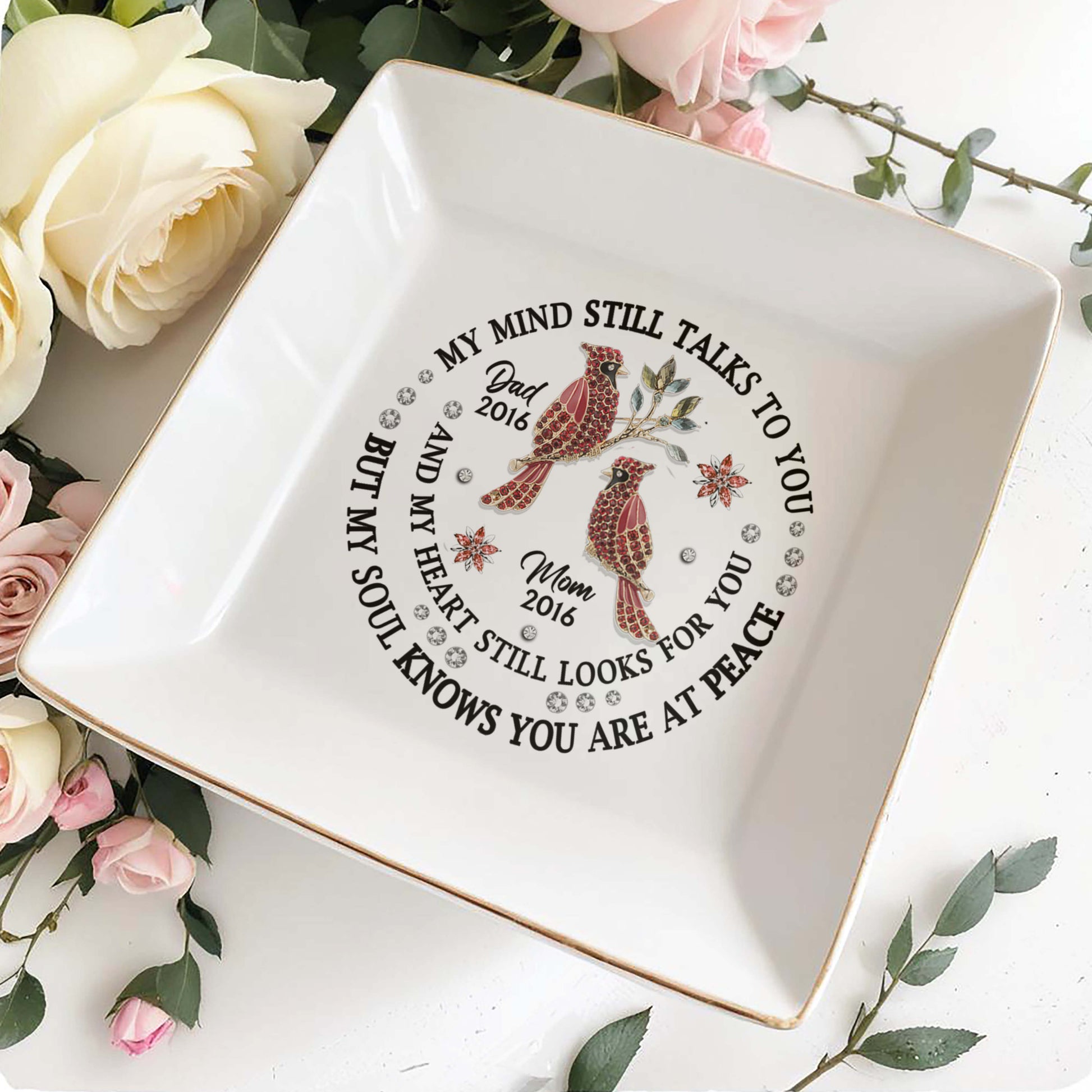 Heartfelt Memorial Message With Birds And Flowers