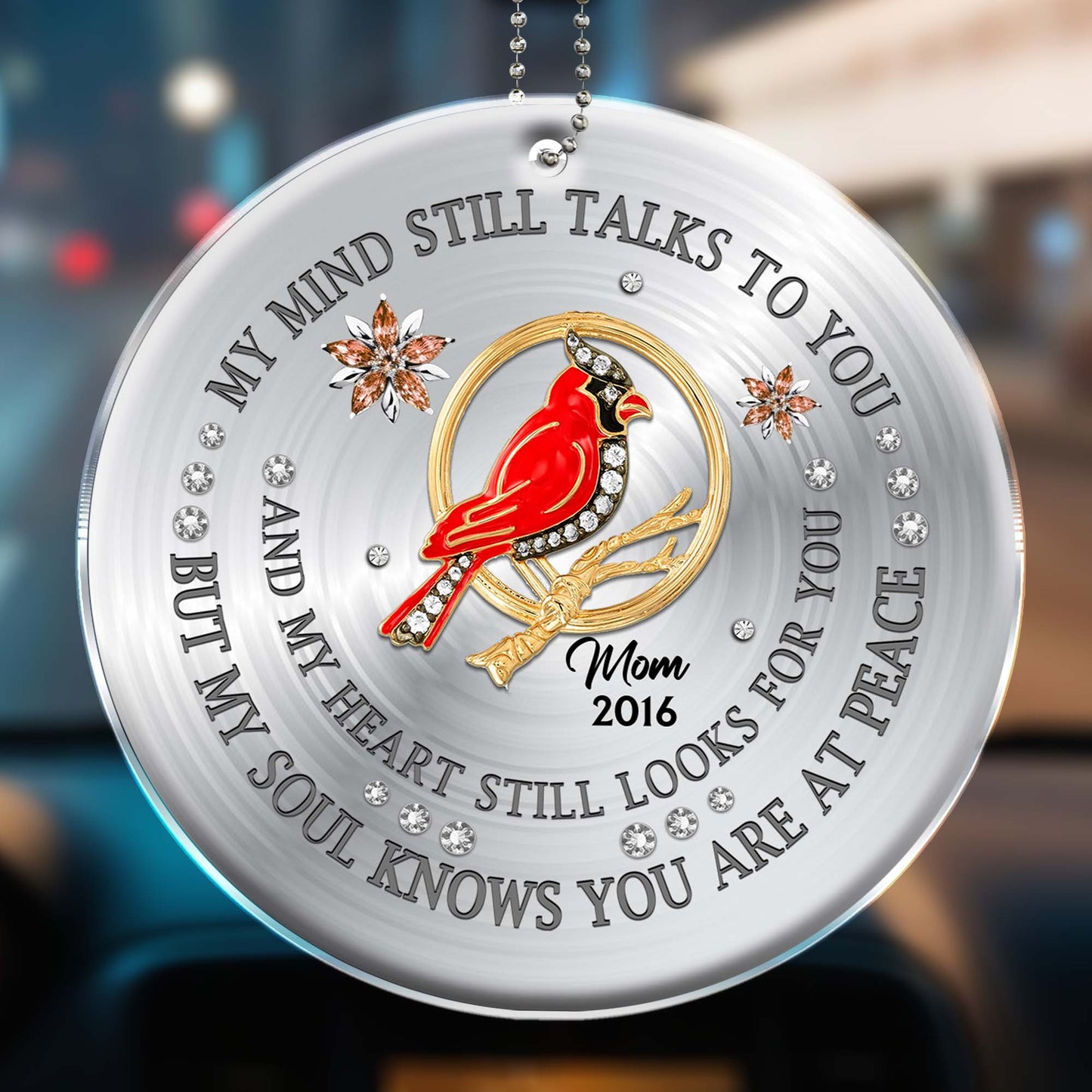 Cardinal And Cross Memorial Peace Ornament
