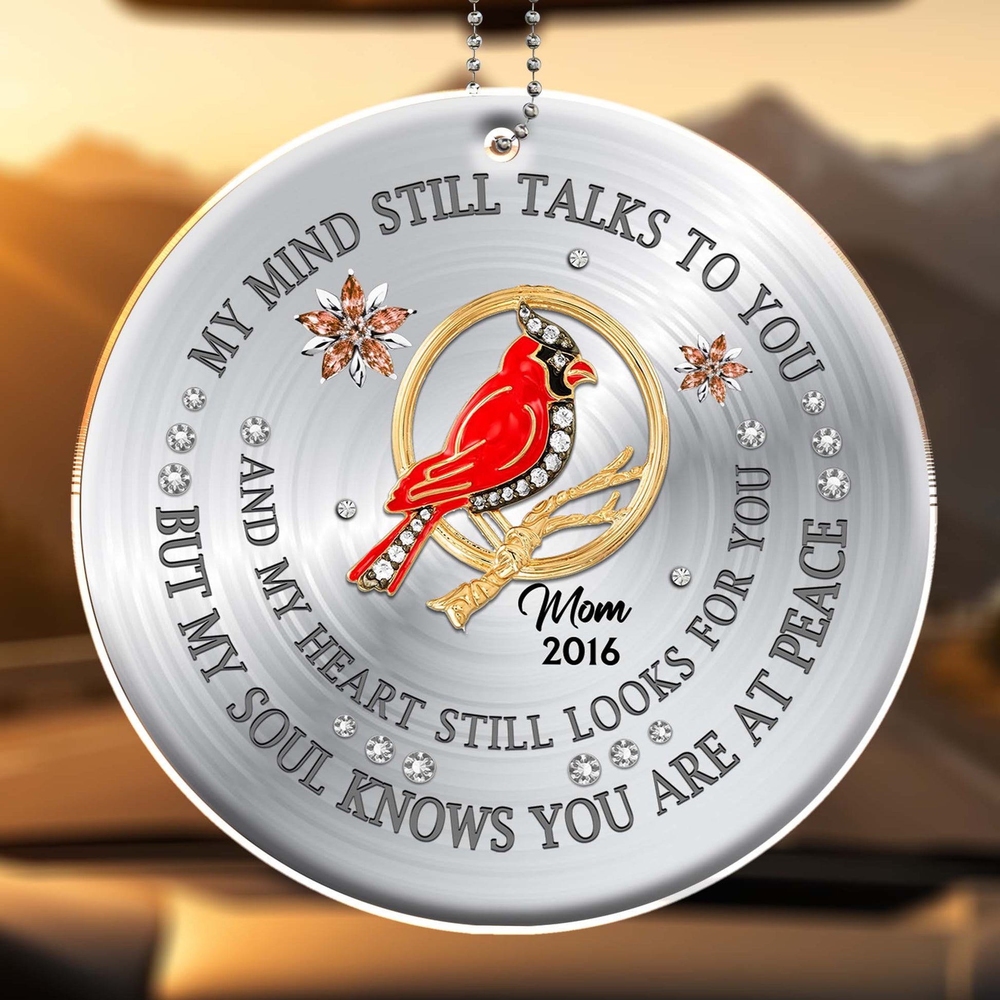 Cardinal And Cross Memorial Peace Ornament