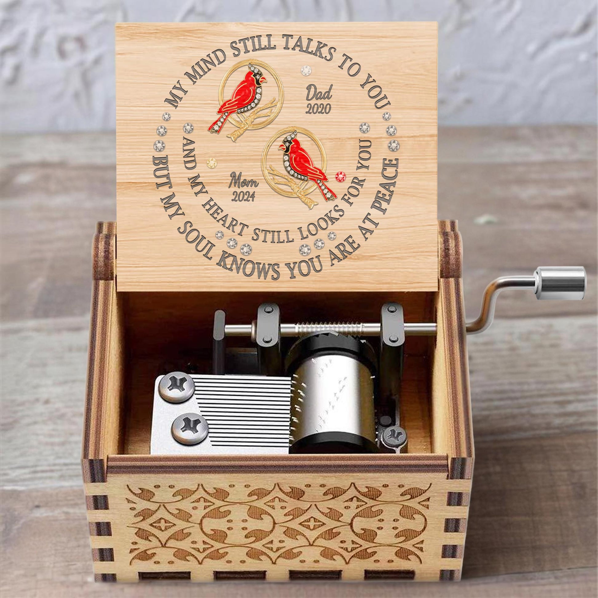 My Mind Talks To You Cardinals Memorial Music Box
