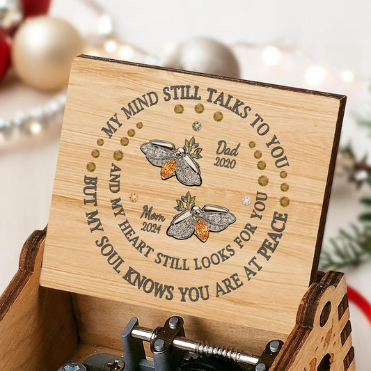 Angel Wings With Peaceful Remembrance Quote Music Box