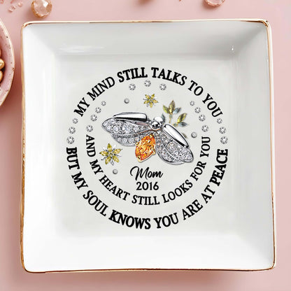 My Mind Talks To You Bee And Flowers Memorial Dish
