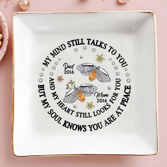 My Mind Talks To You Bee And Flowers Memorial Dish