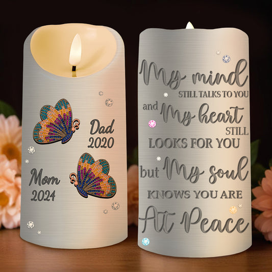My Soul Knows You Are At Peace Butterflies LED Candle