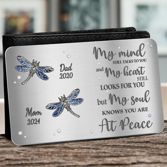 My Soul Knows You Are At Peace Dragonflies Memorial Wallet Card