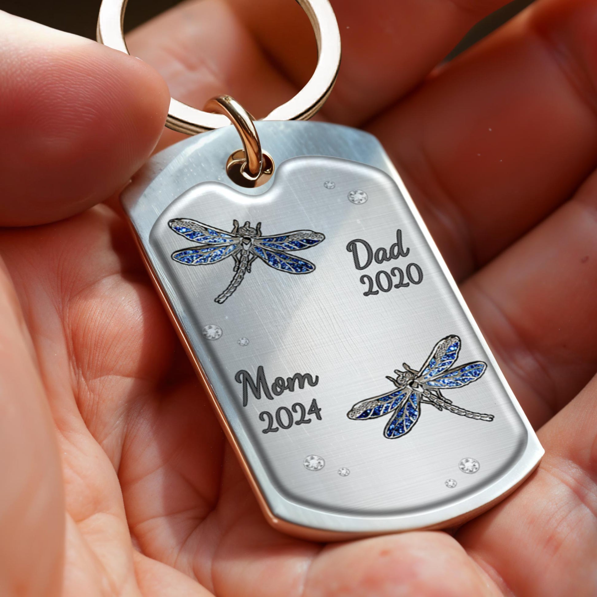 My Soul Knows You Are At Peace Memorial Dragonfly Keychain