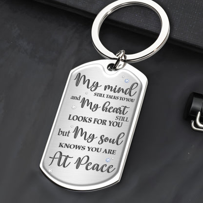 My Soul Knows You Are At Peace Memorial Dragonfly Keychain