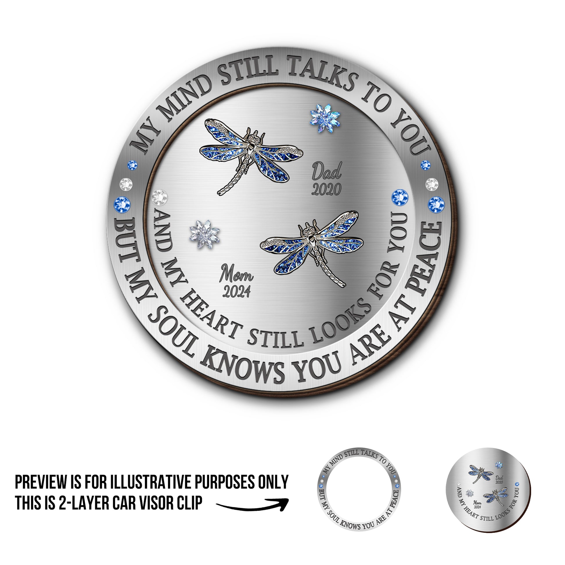 Heartfelt Memorial Message With Dragonflies and Snowflakes