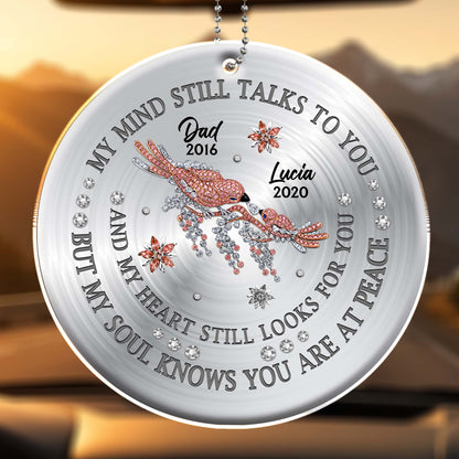 Soulful Remembrance Custom Car Ornament With Floral Designs