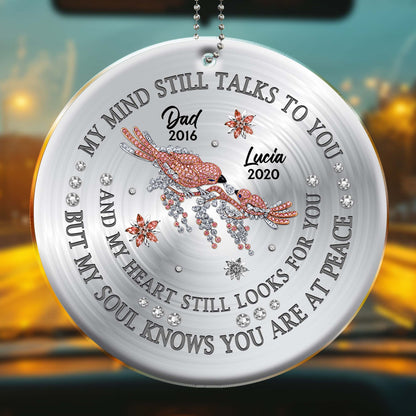 Soulful Remembrance Custom Car Ornament With Floral Designs