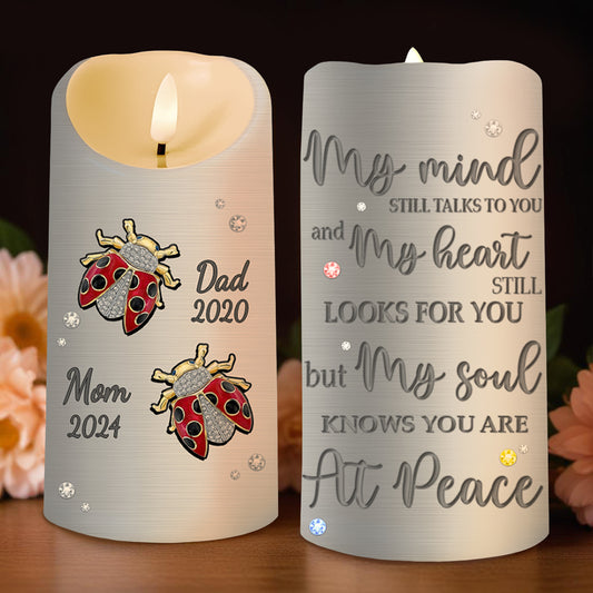 My Mind Talks to You, My Heart Looks for You, Soul at Peace - Personalized Custom LED Candle - HME134_LECA