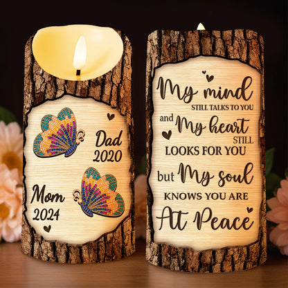 Butterfly And Heart Memorial Custom LED Candle
