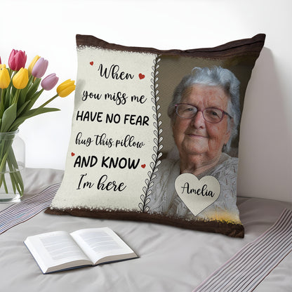 Hug This Pillow And Know I'm Here Memorial Gift - Personalized Custom Pillow, Insert Included - HME146_PLW