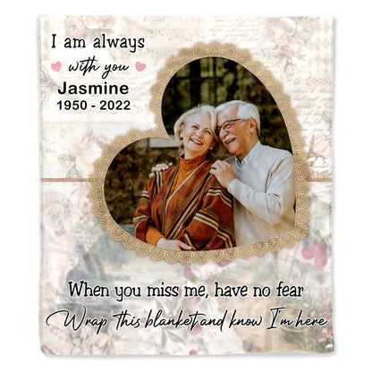 Wrap This Blanket And Know I'm Here With Floral Pattern And Heart Frame