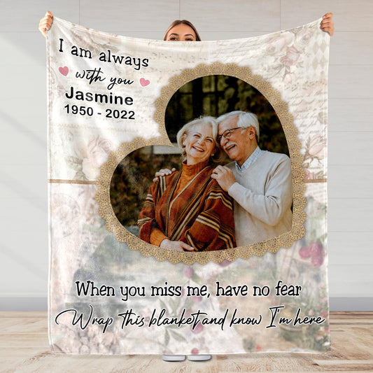 Wrap This Blanket And Know I'm Here With Floral Pattern And Heart Frame