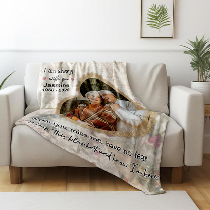 Wrap This Blanket And Know I'm Here With Floral Pattern And Heart Frame