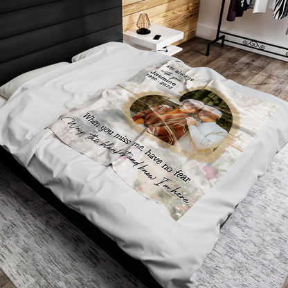 Wrap This Blanket And Know I'm Here With Floral Pattern And Heart Frame