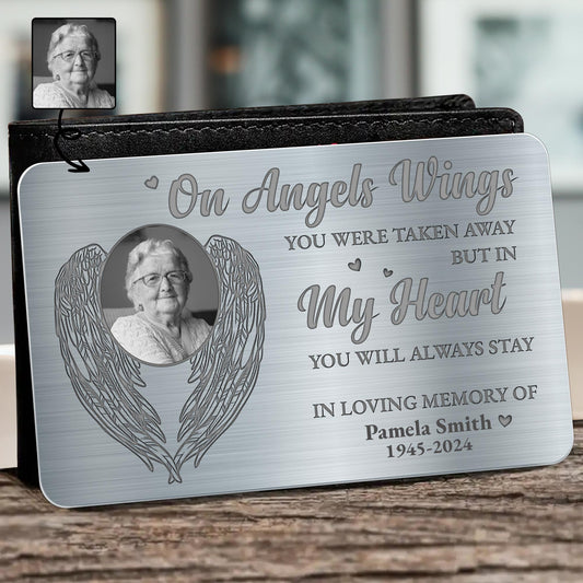 On Angels Wings Memorial Heart Angel Wings Tribute