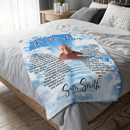 As I Sit In Heaven Clouds And Portrait Heartfelt Blanket