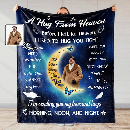A Hug From Heaven Memorial Blanket With Stars And Butterflies