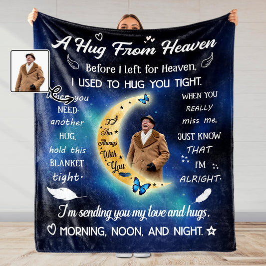 A Hug From Heaven Memorial Blanket With Stars And Butterflies