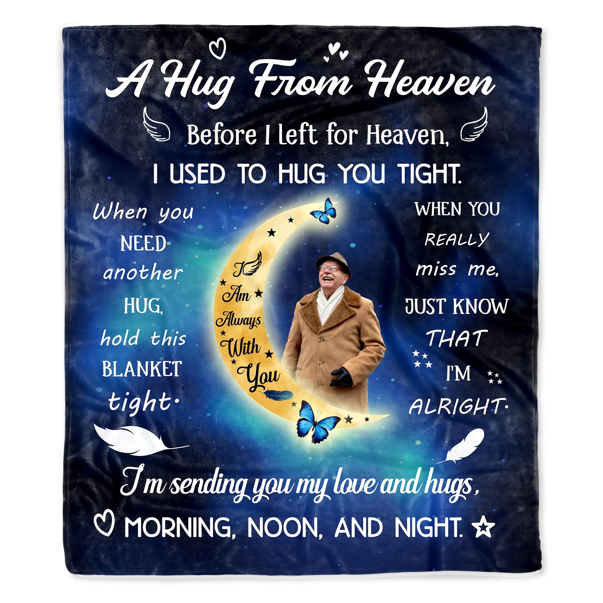 A Hug From Heaven Memorial Blanket With Stars And Butterflies