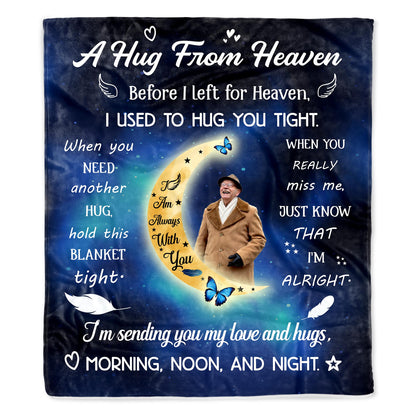 A Hug From Heaven Memorial Blanket With Stars And Butterflies