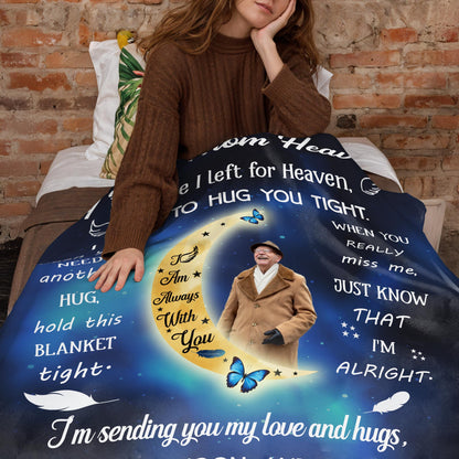 A Hug From Heaven Memorial Blanket With Stars And Butterflies