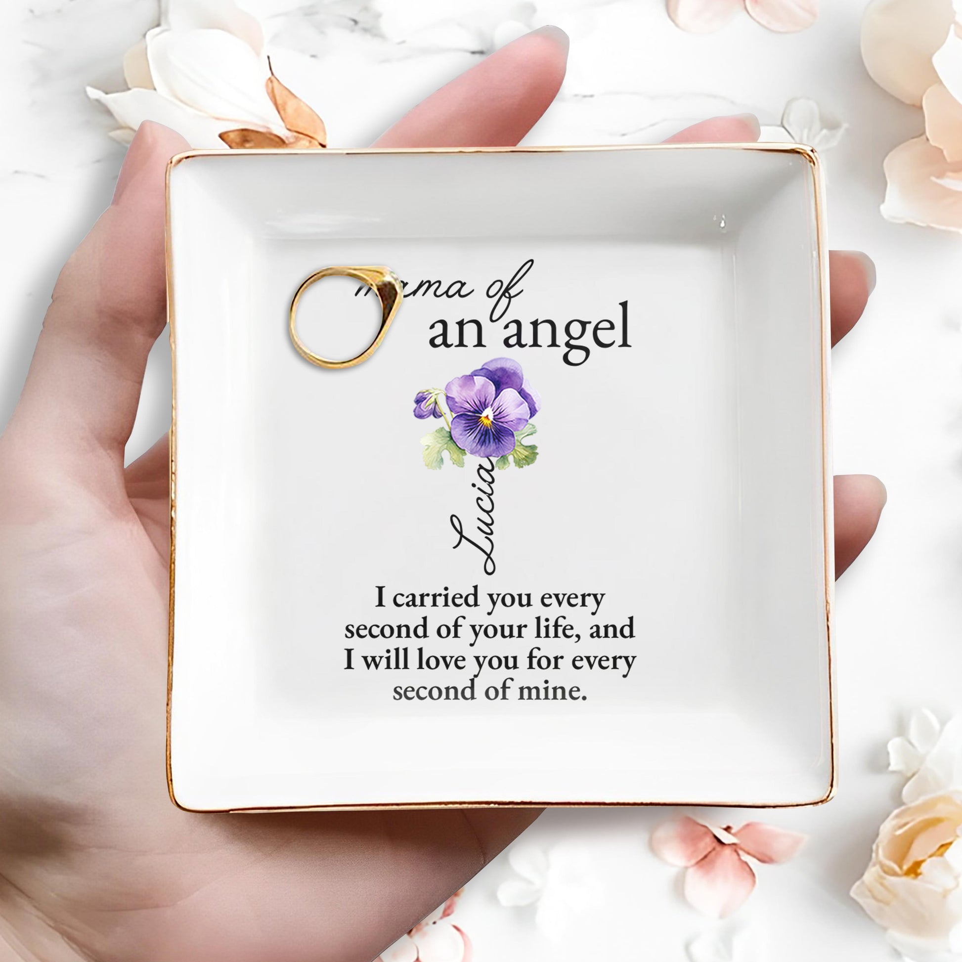 Mama Of An Angel, Gentle Pansy Flower Design
