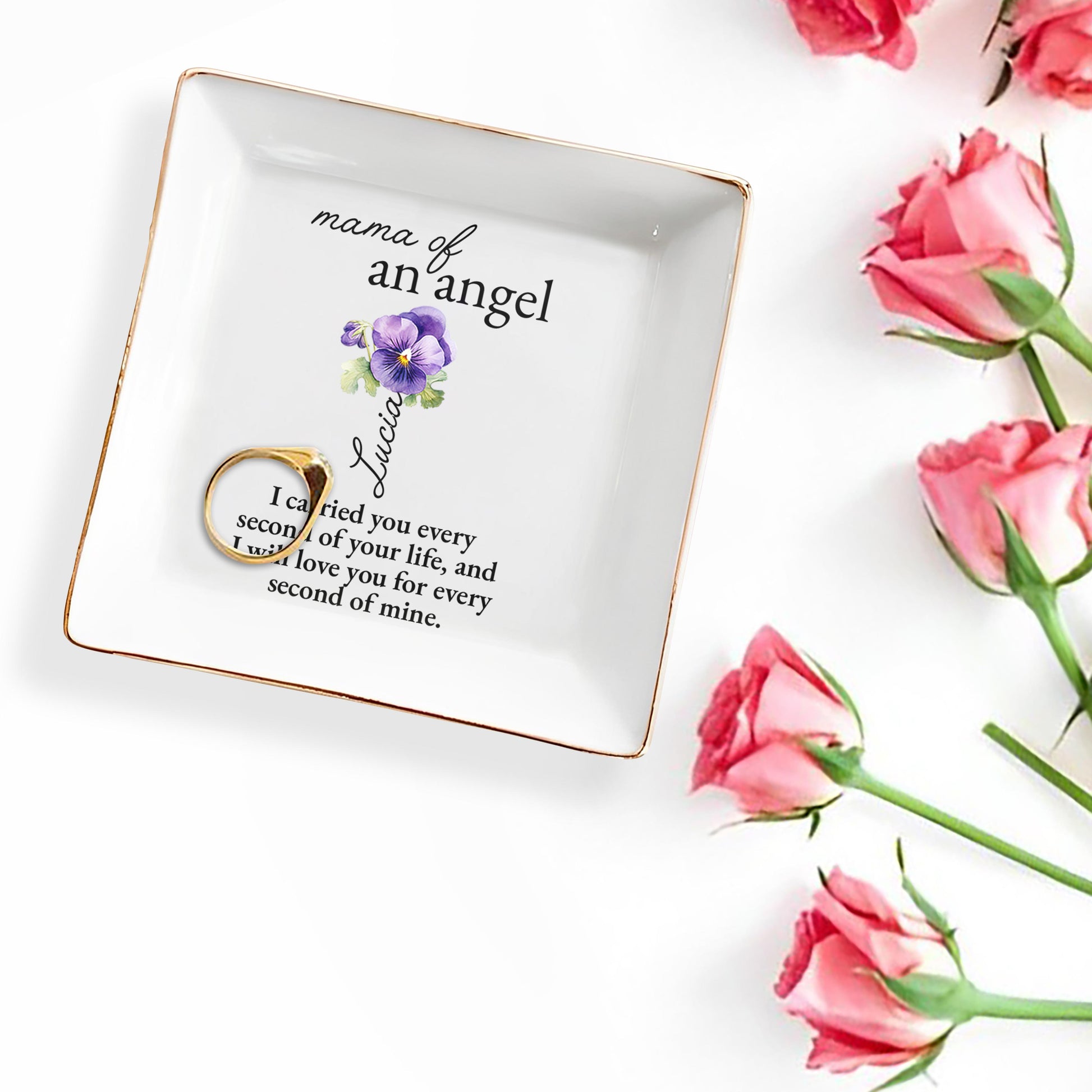 Mama Of An Angel, Gentle Pansy Flower Design