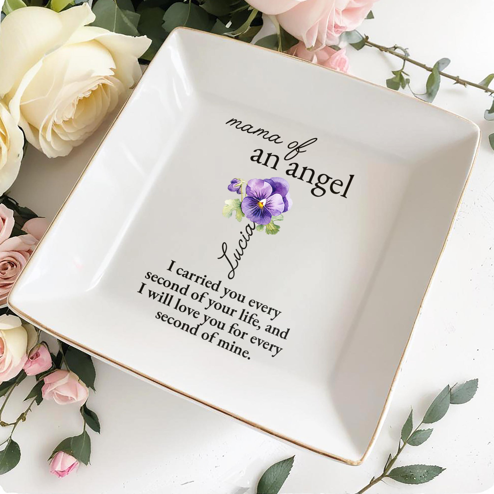 Mama Of An Angel, Gentle Pansy Flower Design