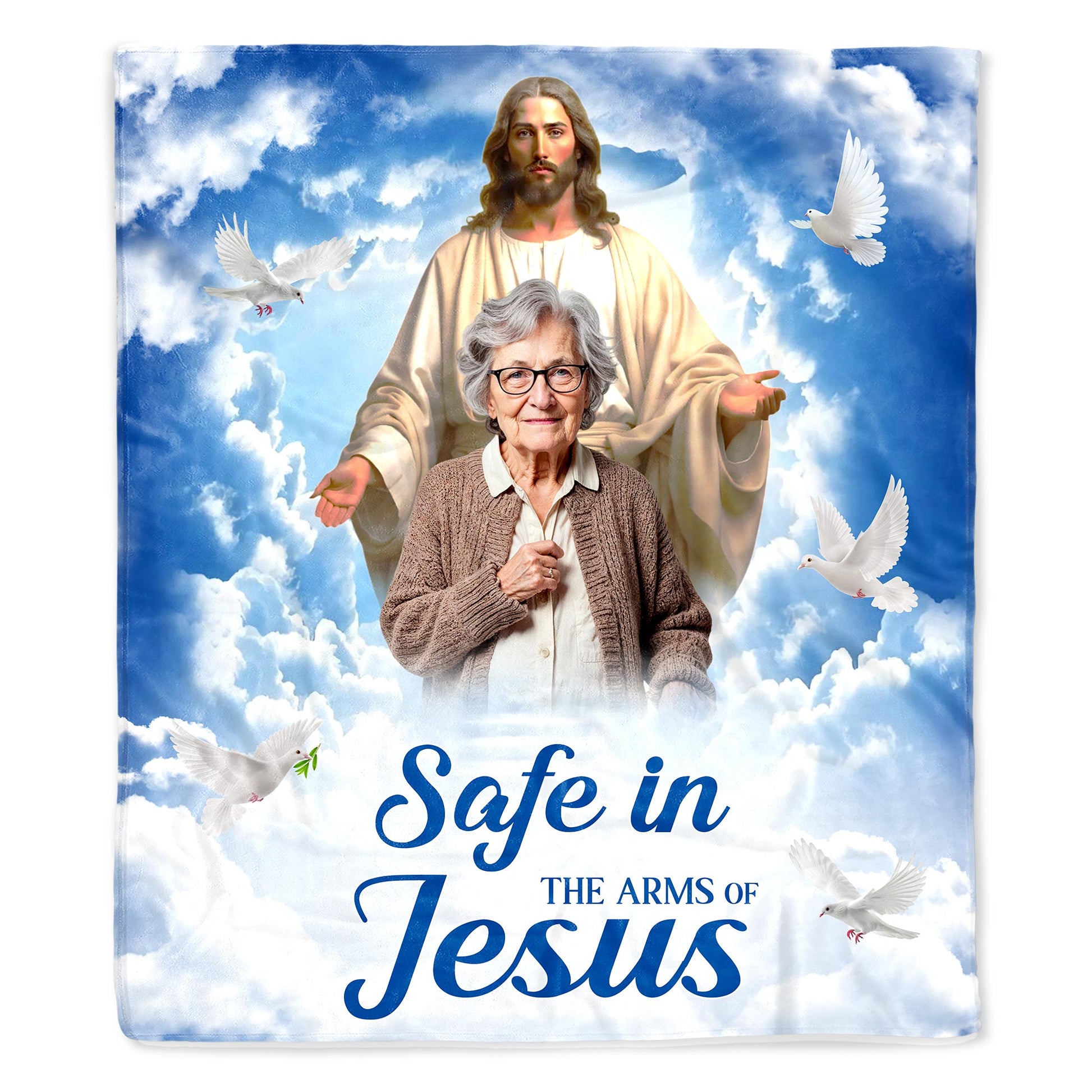 Safe In The Arms Of Jesus Religious Blanket